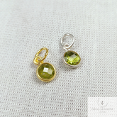 Peridot Pendant, 14k Gold Plated Charm Pendant, August Birthstone Pendant, Minimalist Green Gemstone Pendant, Gift for Women, Peridot jewelry